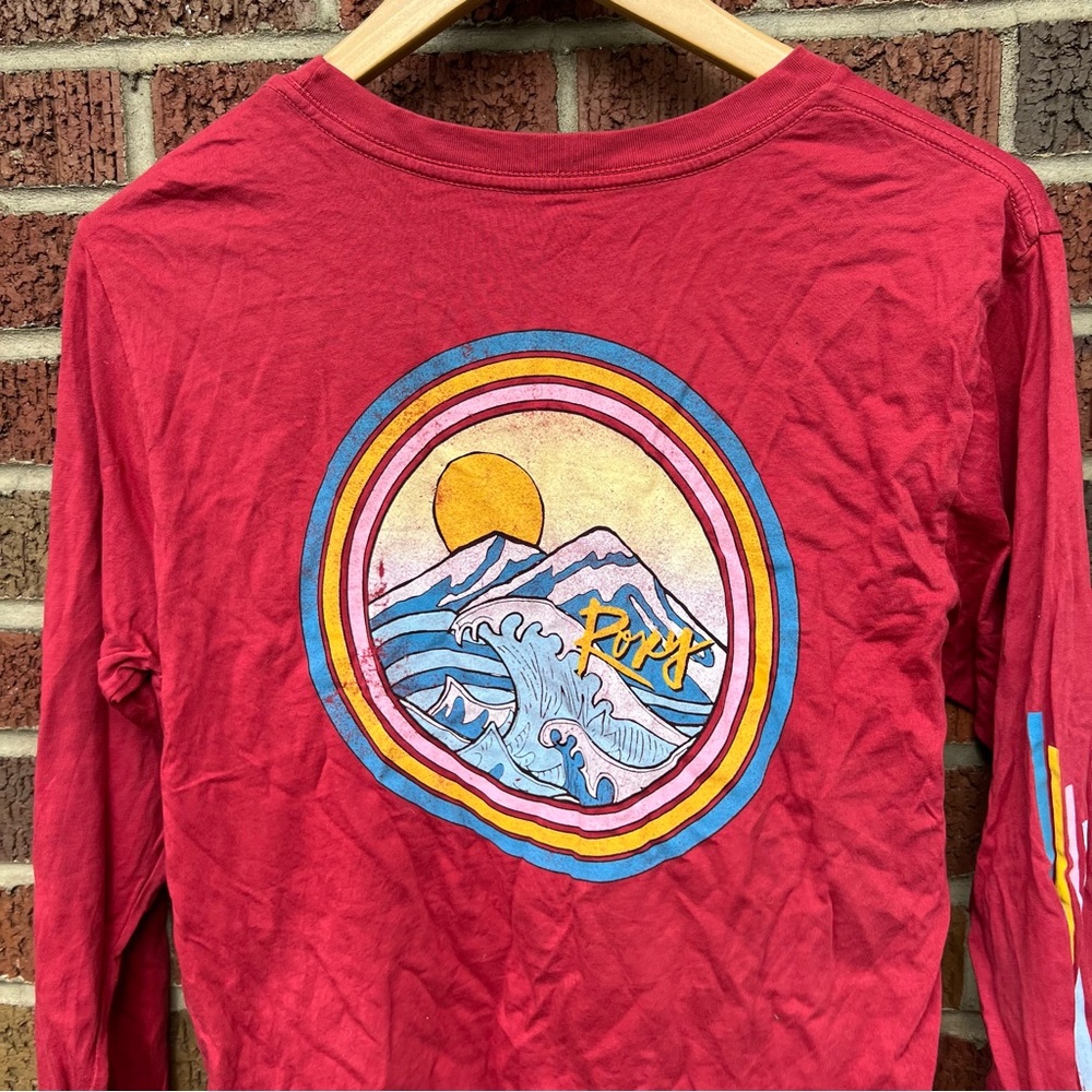 Roxy Bright Red And Multicolored Wave Graphic Cro… - image 5